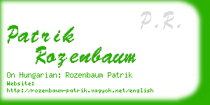 patrik rozenbaum business card